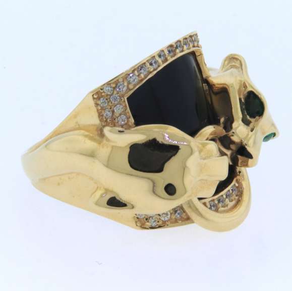 Stunning Black Onyx Panther Style Ring