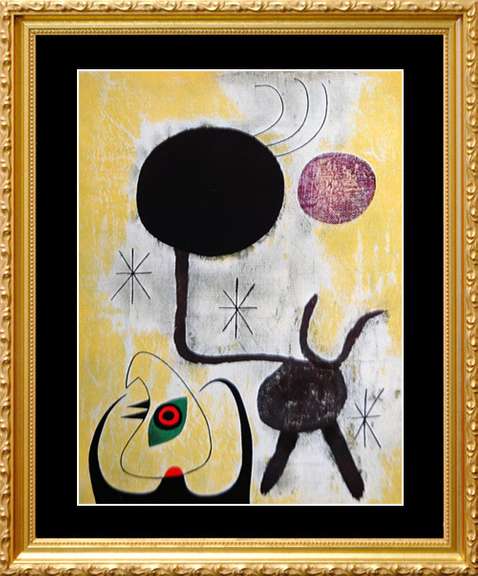 Joan Miro, Woman and Bird Before The Sun