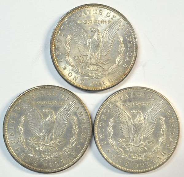 3 Real flashy Morgan Silver Dollars: 1896, 1898, & 1900