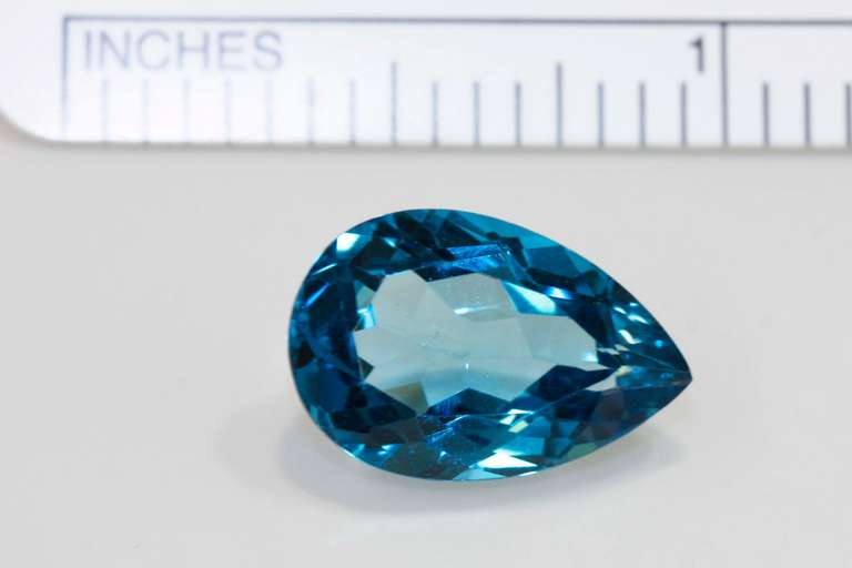 Bright London Blue Topaz Pear - 7.31 cts.