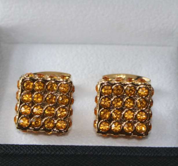 Handsome Pair Jeweled Style Cufflinks By Carelli