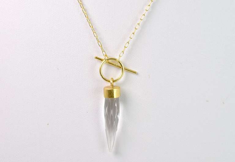 Fantastic Cystal Point Necklace in Gold Plated Sterling Silver