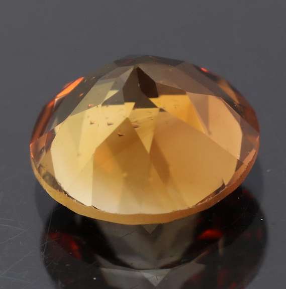 Rich red amber 3.13ct Imperial Topaz solitaire