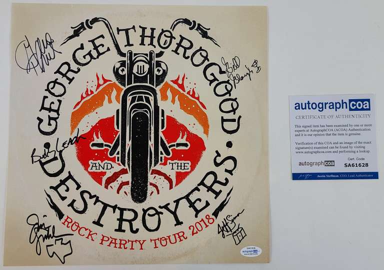 George Thorogood & The Destroyers Autographed Album Cover Poster Flat