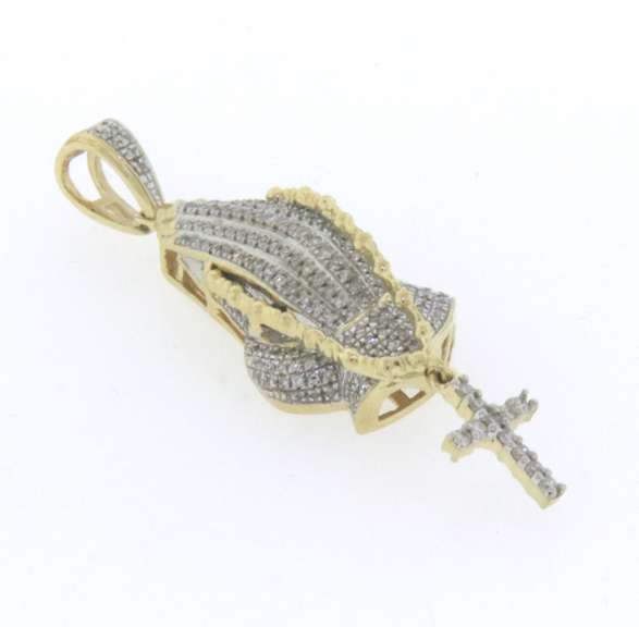 Delicate 10kt Diamond Religious Pendant
