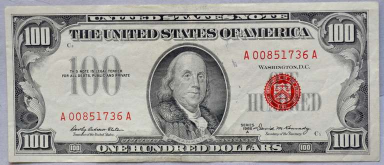 1966 A Scarcer Red Seal US Note
