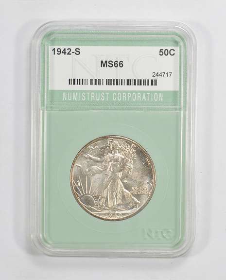 MS66 1942-S Walking Liberty Half Dollar - NTC Graded