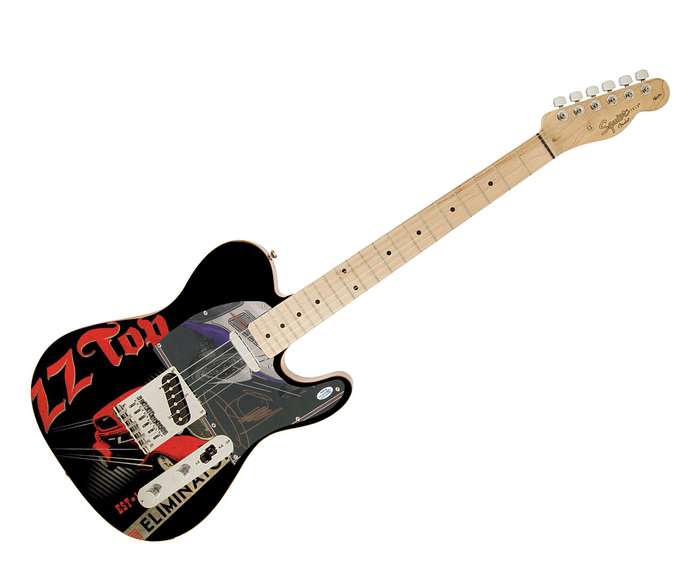 ZZ Top Billy Gibbons Autographed Signed Fender Photo Graphics Guitar ACOA