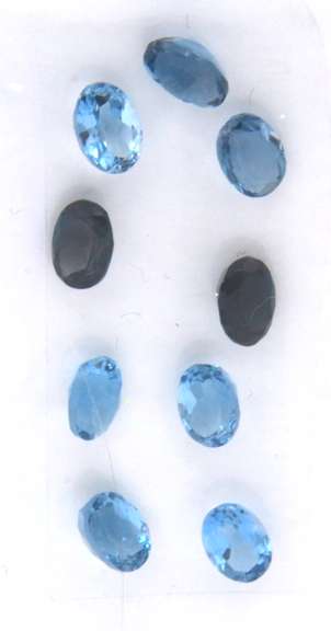 Marvelous Set of 9 Oval Cut London Blue Topaz Gemstones, 10.22cts