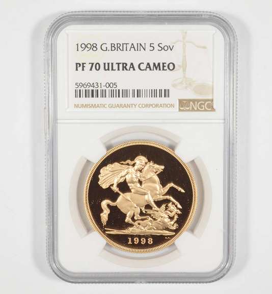 PF70 UCAM 1998 Great Britain 5 Sovereign - Graded NGC