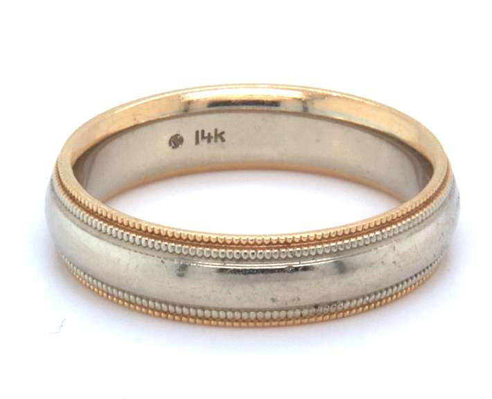 MENS 14 KT WHITE GOLD WEDDING BAND