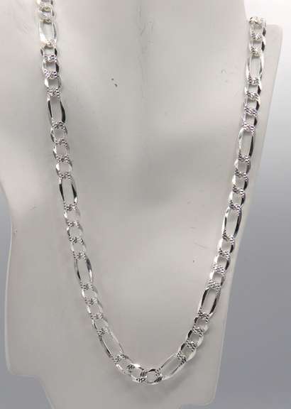 Beautiful Sterling Silver Figaro Chain Necklace