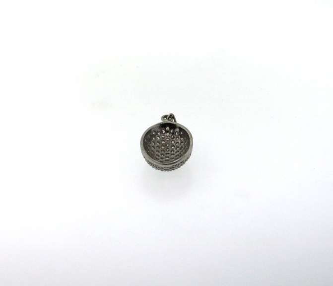 Sterling Silver Oval Pendant with Cubic Zirconias