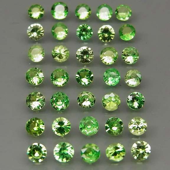 Untreated 3.29ct green diamond cut Tsavorite set