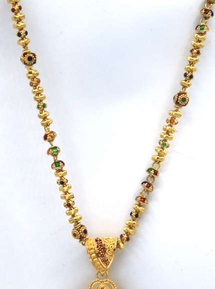 LADIES INDIAN NECKLACE AND PENDANT 22 KT SOLID GOLD