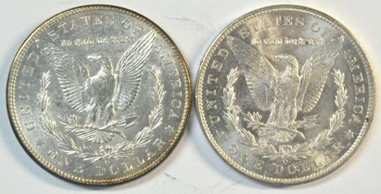 Choice BU 1902-O & 1904-O Morgan Silver Dollars