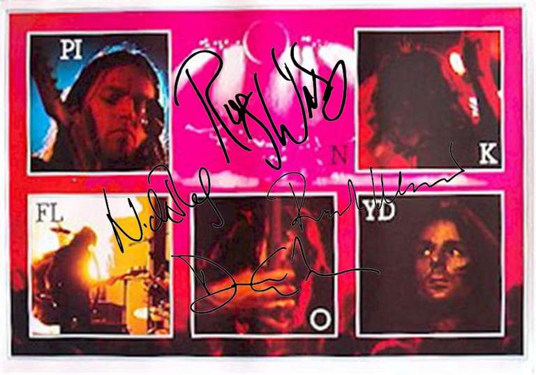 Pink Floyd 24x36 Autographed Facsimile Signed Poster