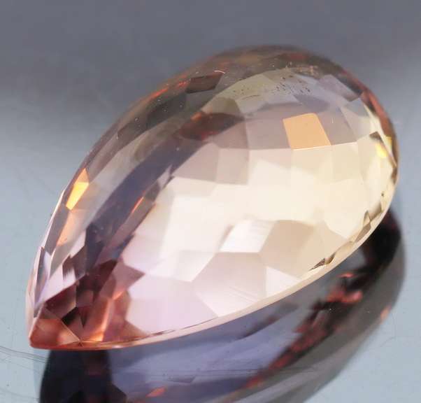 Elegant 13.92ct pear cut Bolivian Ametrine