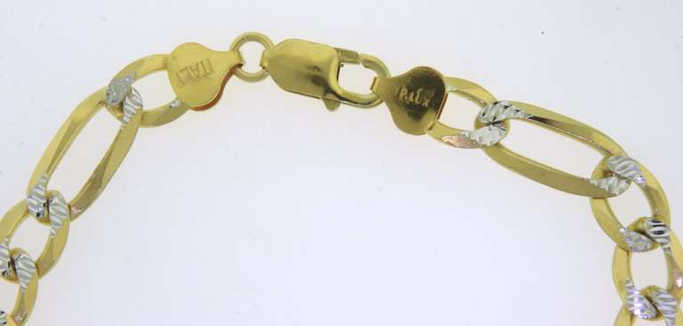 Small Gold Plated Sterling Silver Figaro Chain Bracelet