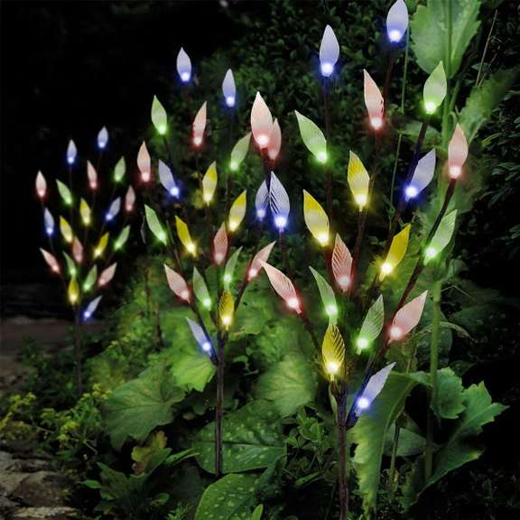 3Pcs Solar Leaf Branch Tree 60 LED Lights