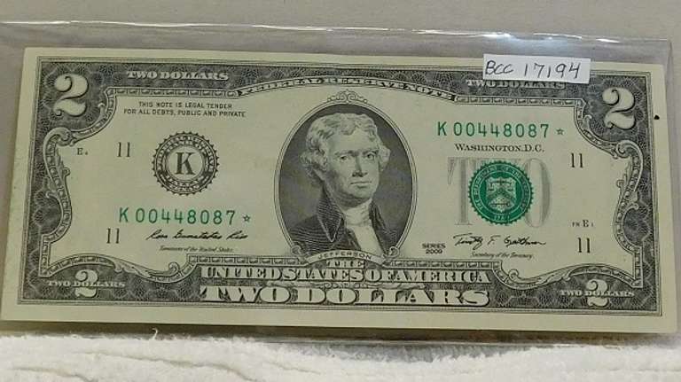 2009 Star Note, $2 Fed Res Note, GEM Unc