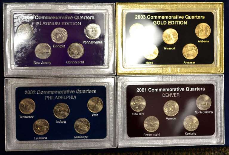 Lot Of 5 50 State Commemorative Quarters.