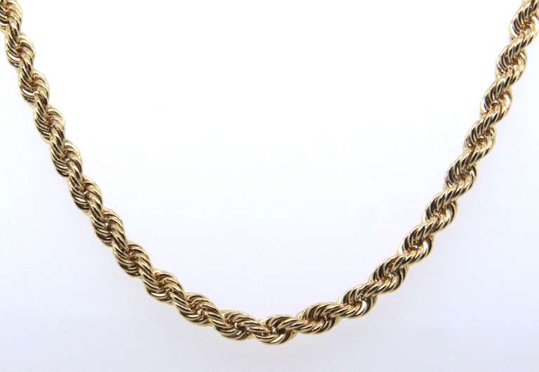 Popular Yellow Gold Rope Chain Necklace