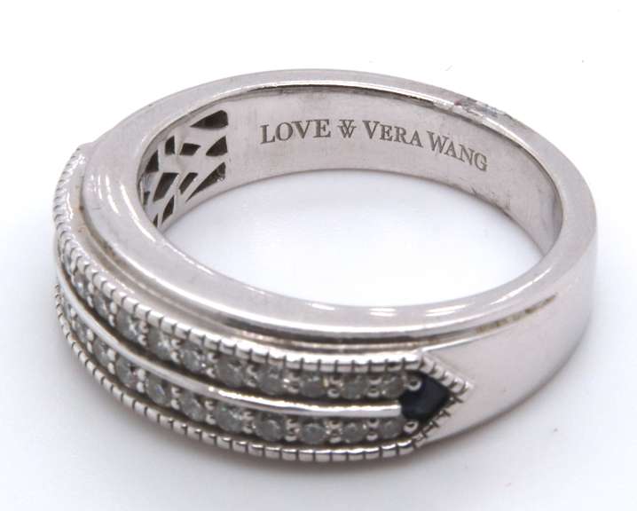 VERA WANG MENS DIAMOND WEDDING BAND 14K