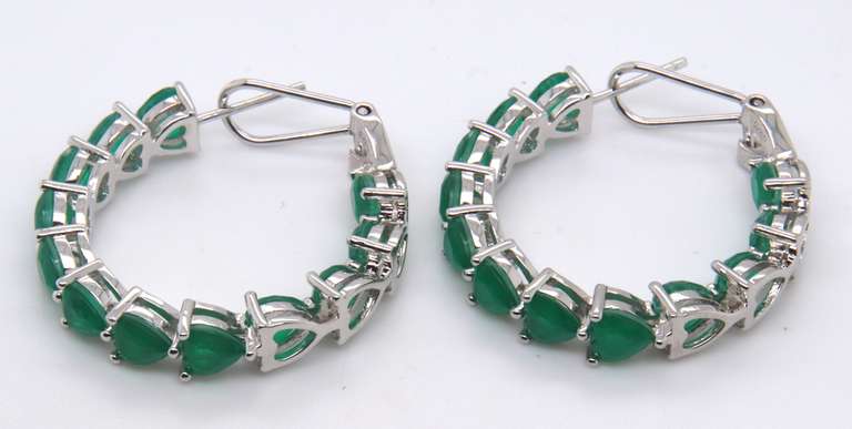 Sterling Silver Green Cubic Zirconia Earrings
