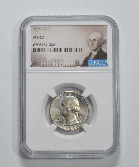 MS67 1939 Washington Quarter - Graded NGC
