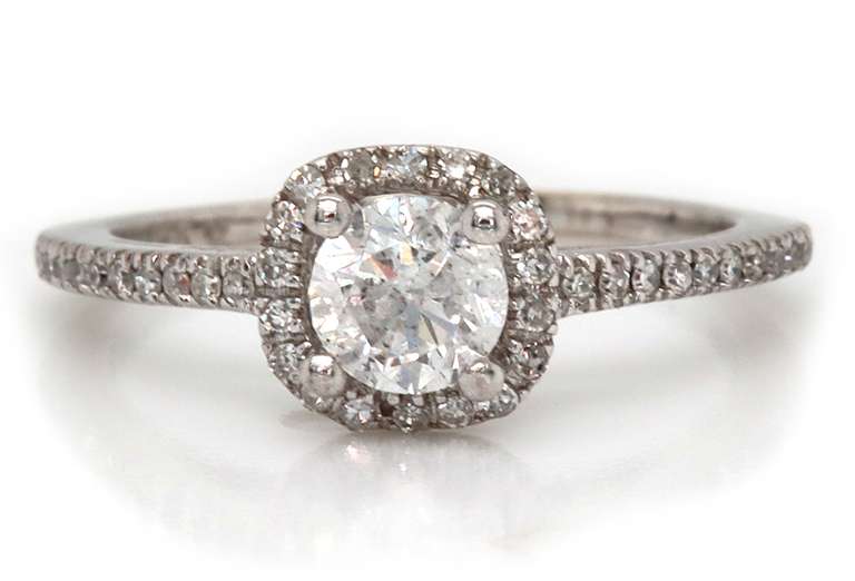Dazzling White Gold RBC Diamond Engagement Ring
