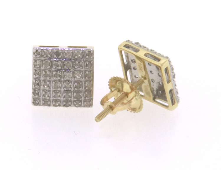Fun 10kt Square Diamond Earrings