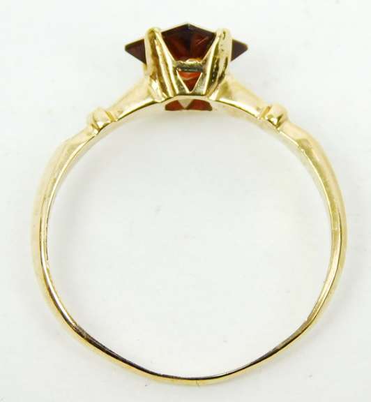 Vintage 14K Orange Garnet Ring, Size 8