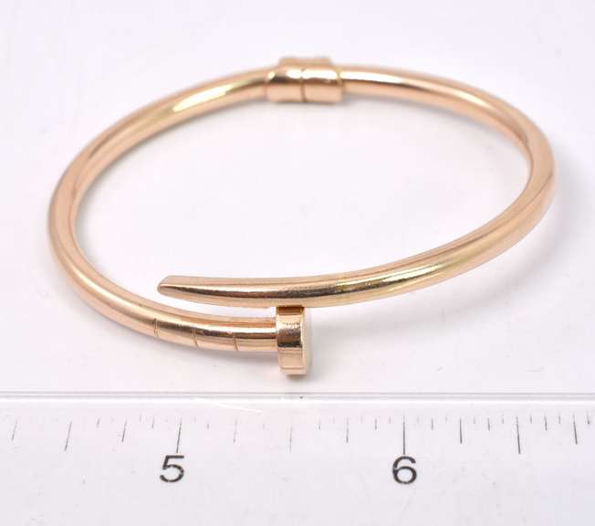 14KT Rose Gold Nail Bangle Bracelet