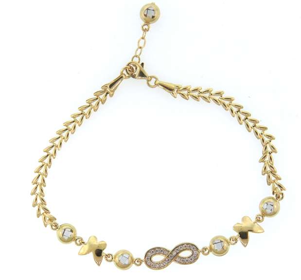 Dashing 14kt Yellow Gold Infinity Bracelet