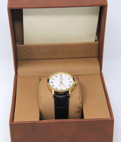 S.Coifmann Grey Dial Black Leather 42mm Watch