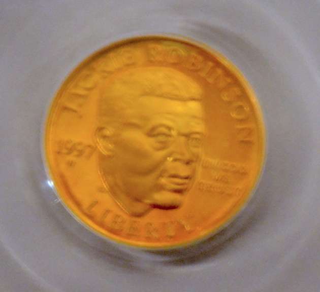1997 W $ 5 Jackie Robinson Proof D Cameo  US Gold Coin