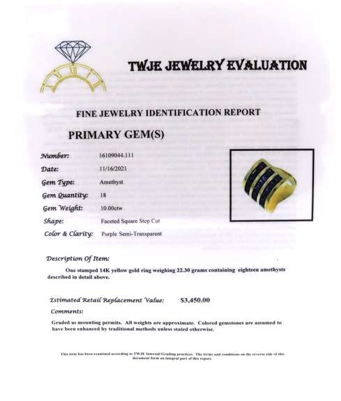 Gorgeous Yellow Gold Amethyst Ring