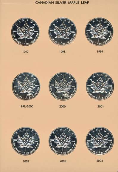 9 Diff. Superb Gem BU Canada Silver Maple Leafs 1996-2004