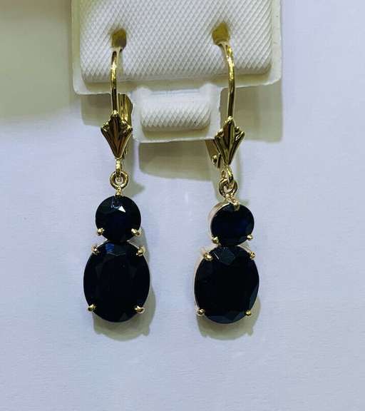 14kt Gold & Blue Sapphire Earrings