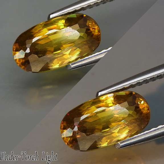 2.63ct rich golden Sphene with rainbow sparks