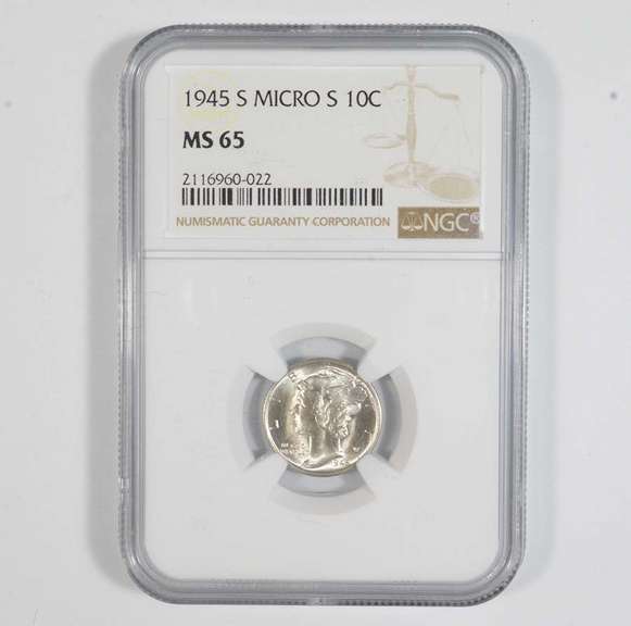 MS65 1945-S Mercury Dime - Graded NGC Mirco S