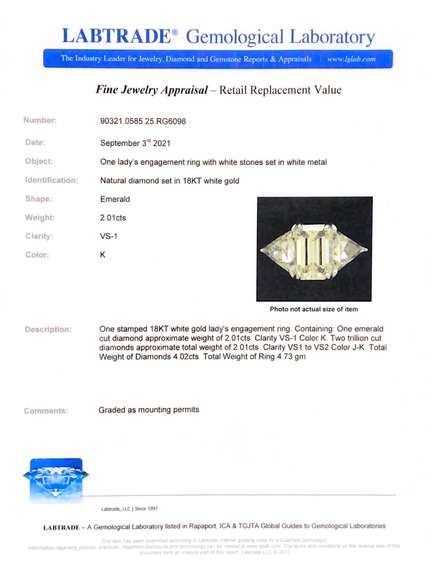 Remarkable +4ctw. Three-Diamond Ring