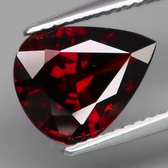 Mesmerizing 4.18ct blackish red Garnet pear