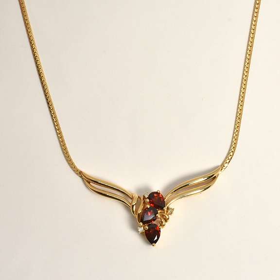 Feminine Garnet Necklace