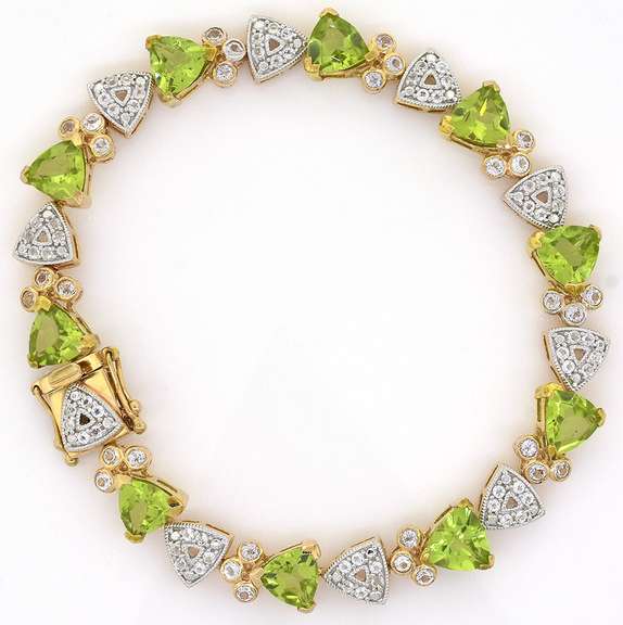 Darling Peridot & White Topaz Bracelet in Vermeil