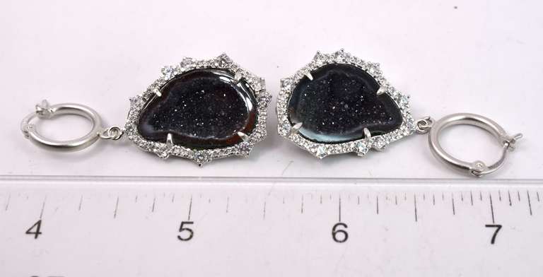 Dazzling Geode Formation & CZ Set in Sterling Silver Earrings