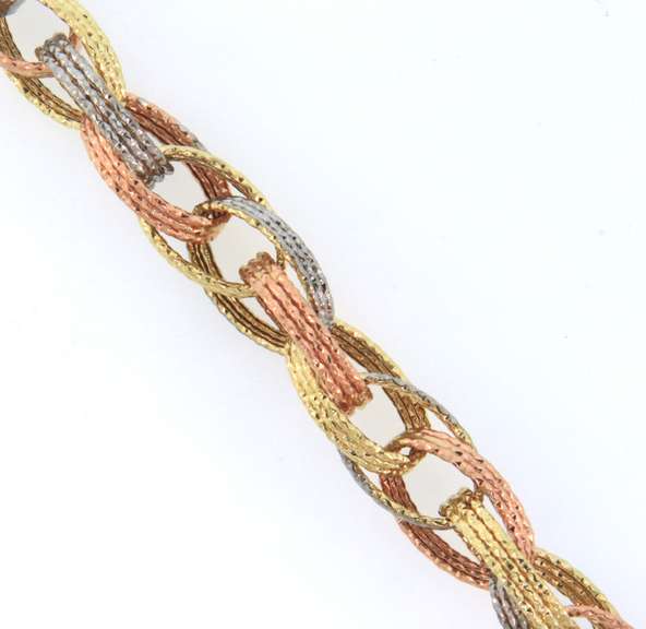 Beautiful 14kt Tri Color Gold Bracelet