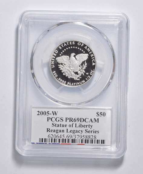 PR69DCAM 2005-W $50 Statue Of Liberty 1/2 Oz .999 Fine Platinum - PCGS