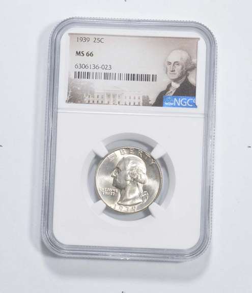 MS66 1939 Washington Quarter - Graded NGC